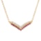 Plated 18KT Yellow Gold 0.61ctw Ruby and Diamond Pendant with Chain