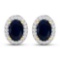 14KT Yellow Gold 1.5ctw Blue Sapphire and Diamond Earrings