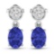 14KT White Gold 1.24ctw Tanzanite and Diamond Earrings
