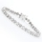 Plated Rhodium Diamond Heart Bracelet