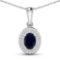 14KT White Gold 0.75ctw Blue Sapphire and Diamond Pendant