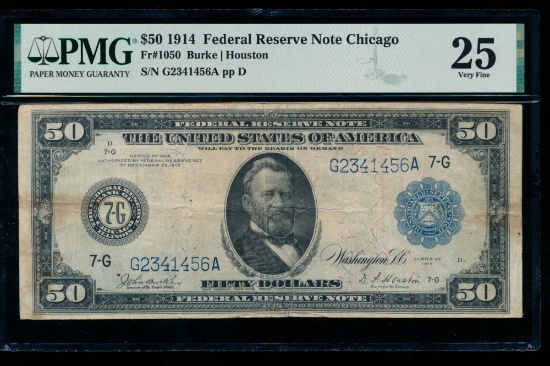 1914 $50 Chicago FRN PMG 25