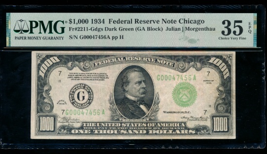 1934 $1000 Chicago FRN PMG 35EPQ