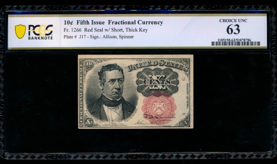 10 Cent Fifth Issue Fractional PCGS 63