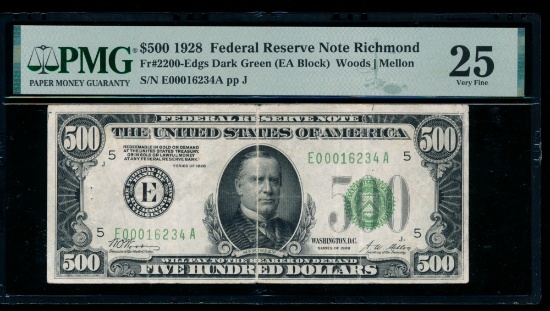 1928 $500 Richmond FRN PMG 25
