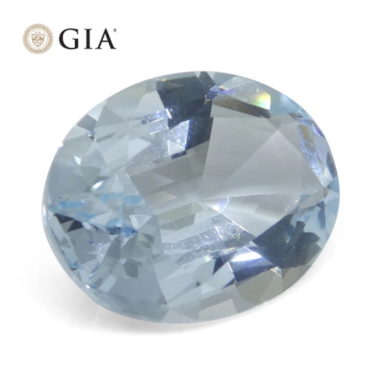 GIA Certified 16.06 Ct Natural Aquamarine