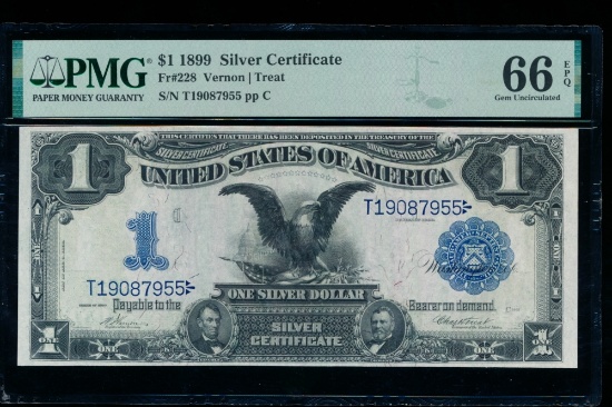 1899 $1 Black Eagle Silver Certificate PMG 65EPQ