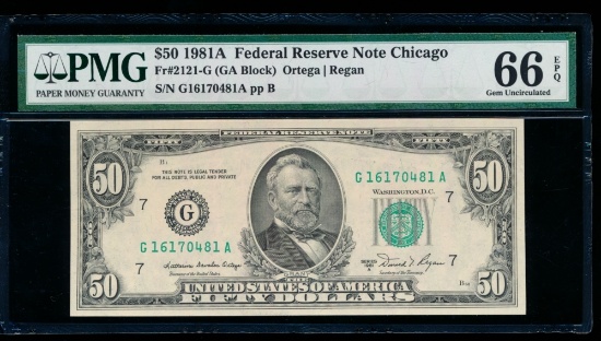 1981A $50 Chicago FRN PMG 66EPQ