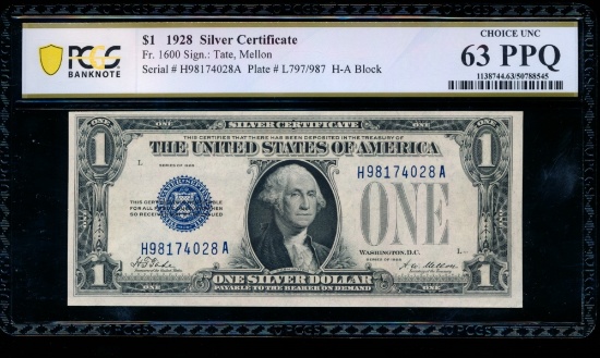 1928 $1 Silver Certificate PCGS 63PPQ