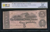 1862 $5 T-53 Confederate PCGS 25