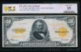 1922 $50 Gold Certificate PCGS 35