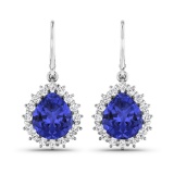 14KT White Gold 2.88ctw Tanzanite and Diamond Earrings