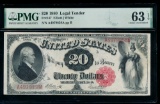 1880 $20 Legal Tender Note PMG 63EPQ
