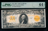 1922 $20 Gold Certificate PMG 64EPQ