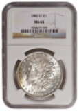 1882-O $1 Morgan Silver Dollar NGC MS65