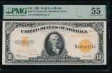 1922 $10 Gold Certificate PMG 55