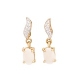 Plated 18KT Yellow Gold and Sterling Silver 0.51ctw Opal Earrings
