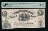 1861 $50 T-8 Confederate PMG 25