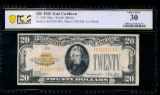 1928 $20 Gold Certificate PCGS 30