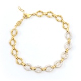 Plated 18KT Yellow Gold Diamond Bracelet
