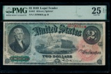 1869 $2 Legal Tender Note PMG 25EPQ