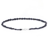 Rhodium Plated 6.89ctw Black Sapphire Bracelet