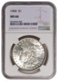 1900 $1 Morgan Silver Dollar Coin NGC MS66