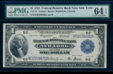 1918 $1 New York FRBN PMG 64EPQ