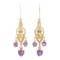 Plated 18KT Yellow Gold and Sterling Silver 2.61ctw Amethyst Earrings