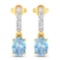 14KT Yellow Gold 1.02ctw Aquamarine and Diamond Earrings