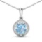 14KT White Gold 1.48ctw Aquamarine and Diamond Pendant
