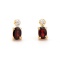 Plated 18KT Yellow Gold 0.82cts Garnets and Diamond Earrings