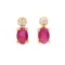 Plated 18KT Yellow Gold 1.32ctw Ruby and Diamond Earrings