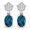 14KT White Gold 1.4ctw London Blue Topaz and Diamond Earrings