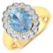 14KT Yellow Gold 1.9ctw Aquamarine and Diamond Ring
