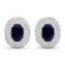 14KT White Gold 1.5ctw Blue Sapphire and Diamond Earrings