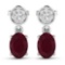 14KT White Gold 1.7ctw Ruby and Diamond Earrings