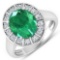 14KT White Gold 3.14ct Zambian Emerald and Diamond Ring
