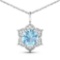 14KT White Gold 1.9ctw Aquamarine and Diamond Pendant