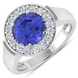 14KT White Gold 2.02ct Tanzanite and Diamond Ring