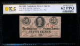 50 Cent 1863 T-63 Confederate PCGS 62PPQ