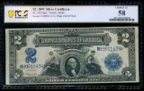 1899 $2 Mini Porthole Silver Certificate PCGS 58