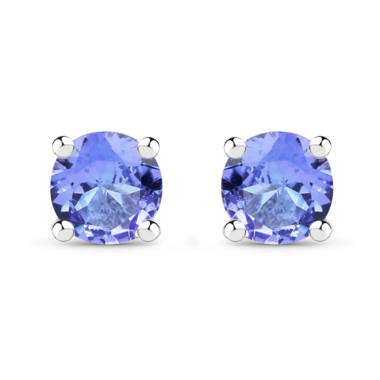 Plated Rhodium 0.46ctw Tanzanite Earrings