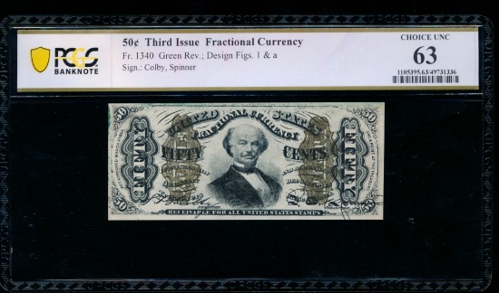 50 Cent Third Issue Fractional PCGS 63