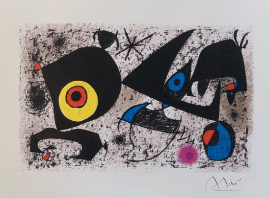 Homage to Joan Miro Facsimile Signed Limited Edition Giclee