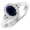 14KT White Gold 0.75ctw Blue Sapphire and Diamond Ring