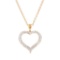 Plated 18KT Yellow Gold Diamond Heart Pendant with Chain