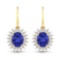 14KT Yellow Gold 2.82ctw Tanzanite and Diamond Earrings