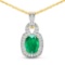 14KT Yellow Gold 1.74ctw Zambian Emerald and Diamond Pendant