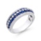 14KT White Gold 1.25ctw Blue Sapphire and Diamond Ring